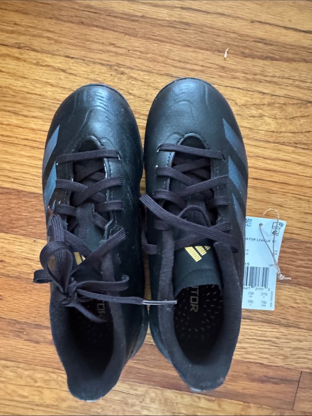 adidas Black and Gray Kids Soccer Cleats
